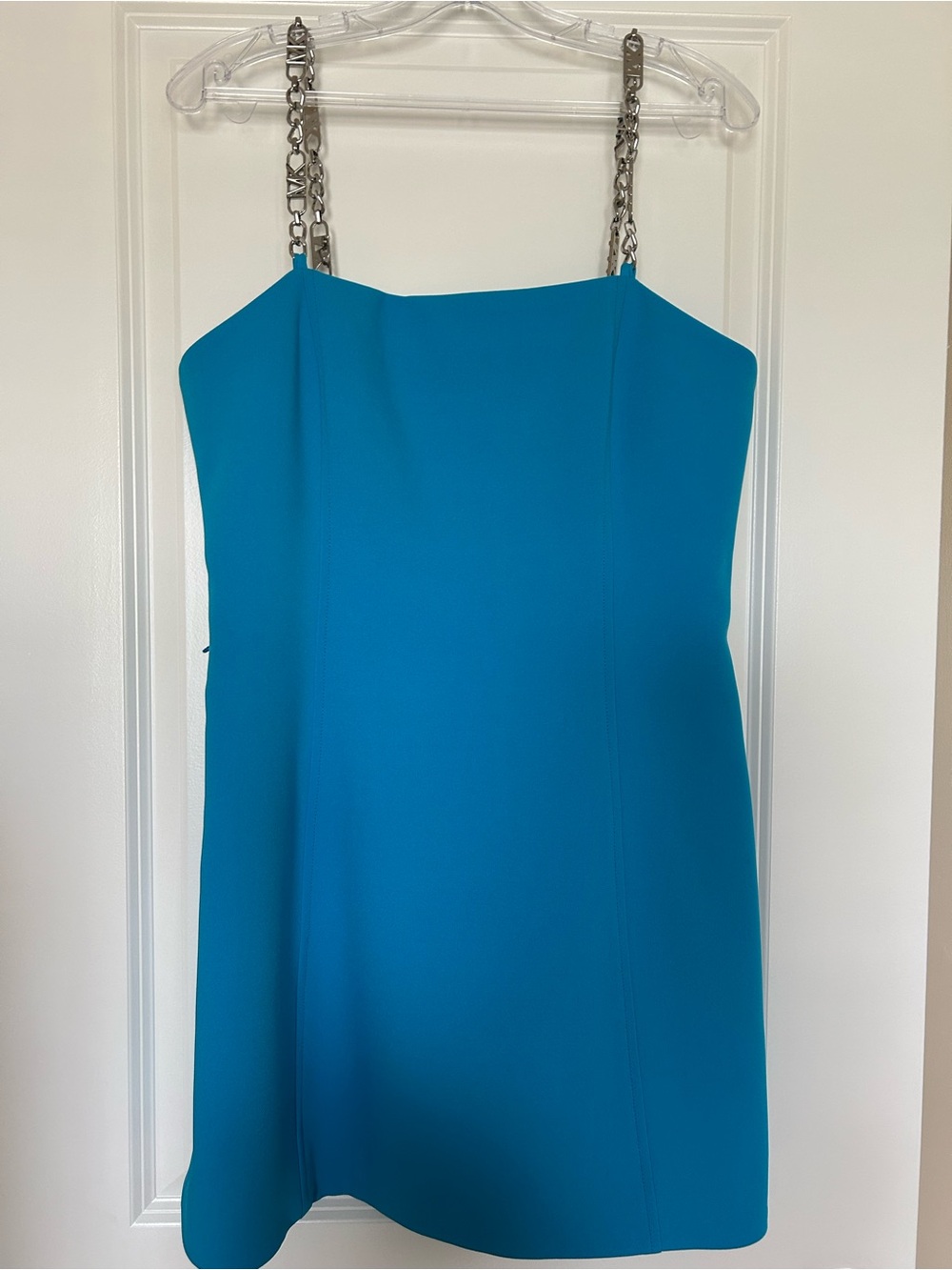 MICHAEL Michael Kors Teal Chain-Strap Mini Dress